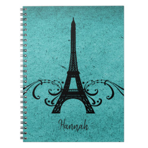Teal Vintage French Flourish Spiral Photo Notebook