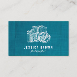 Teal Vintage Photographer Business Card