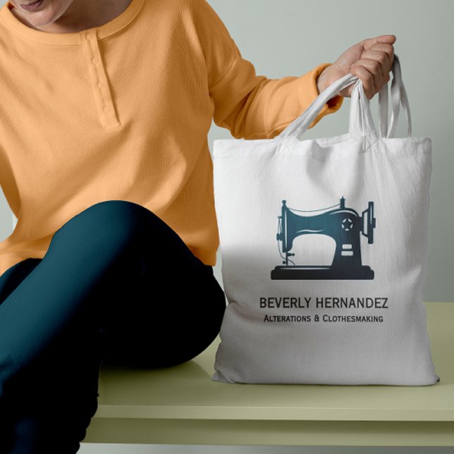 Teal Vintage Sewing Machine Seamstress    Tote Bag (Creator Uploaded)