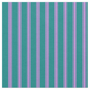 Teal & Violet Coloured Stripes/Lines Pattern Fabric