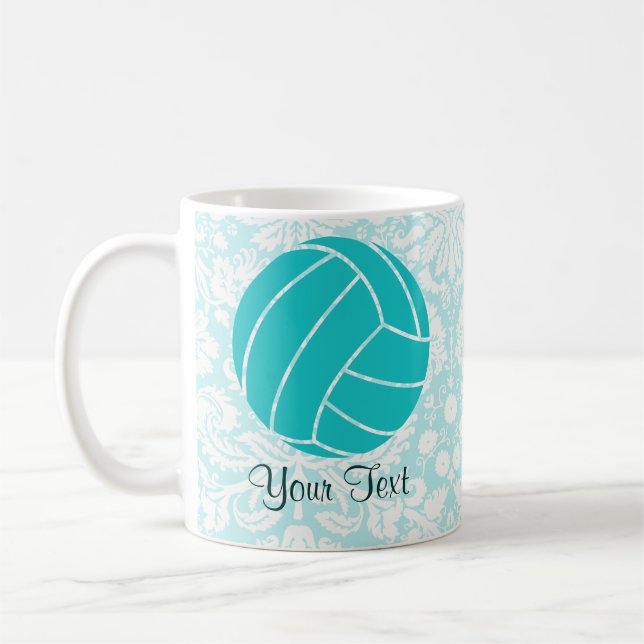 Teal Volleyball Coffee Mug (Left)
