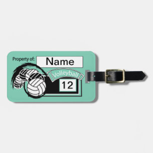 Teal Volleyball 🏐 DIY Background Colour Luggage Tag