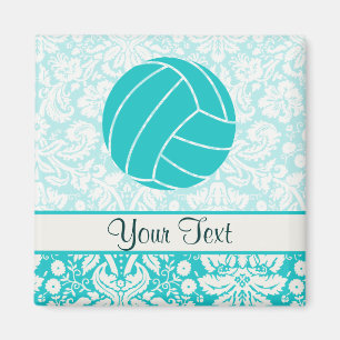 Teal Volleyball Magnet