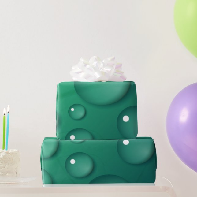 Teal Water Drop Texture Wrapping Paper (Party Gifts)