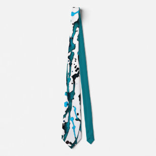 Teal Watercolor Abstract Necktie