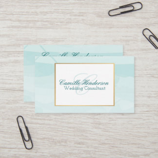 Teal Watercolor Business Cards - Elegant
