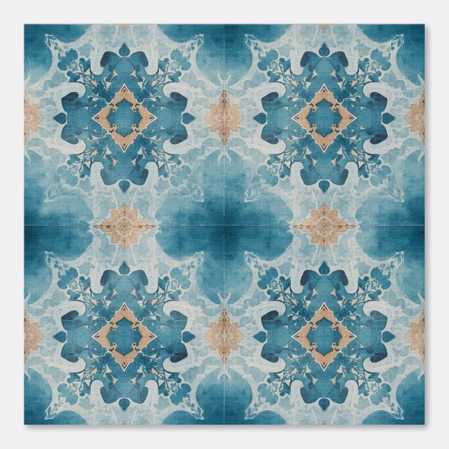 Teal Watercolor Filigree Wallpaper (Front)