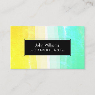 Teal Watercolor Modern Abstract Painted Beach Art Business Card