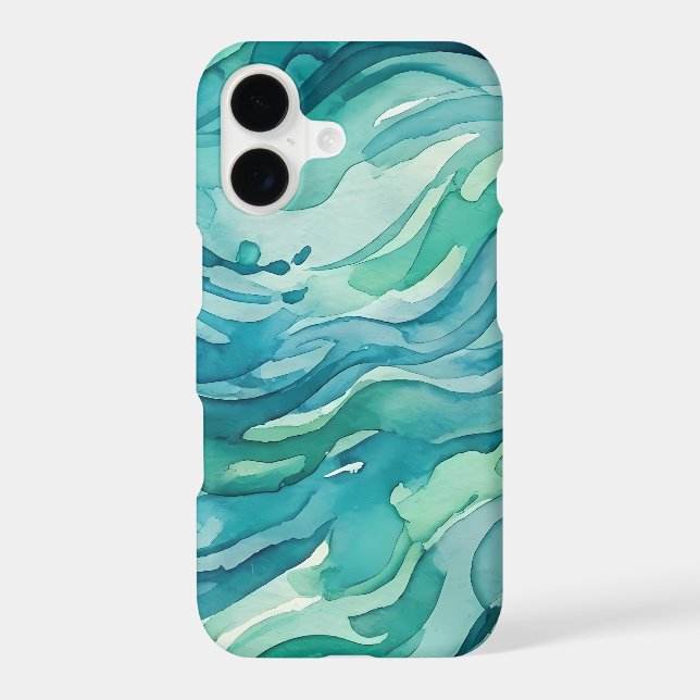 Teal Watercolor Ocean Waves (Back)