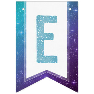 Teal Watercolor Typography Under the Seas Purple Bunting