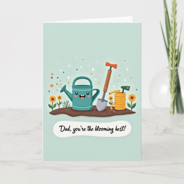 Teal Watering Can Father Card (Front)