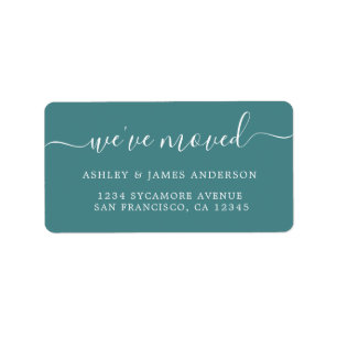 Teal We’ve Moved Address Labels