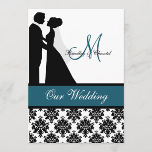 Teal Wedding Couple Wedding Invitation