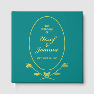 Teal Wedding Foil Guest Book