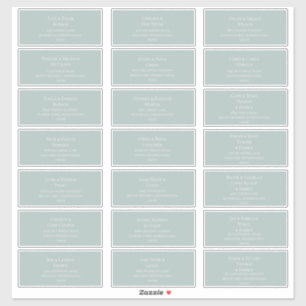 Teal Wedding Guest Address Labels