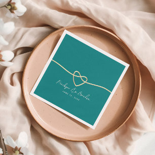 Teal Wedding Napkin