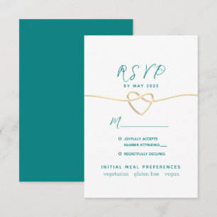 Teal Wedding RSVP Card