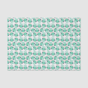 Teal Whimsical Owls Tissue Paper