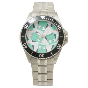 Teal Whimsical Owls Watch
