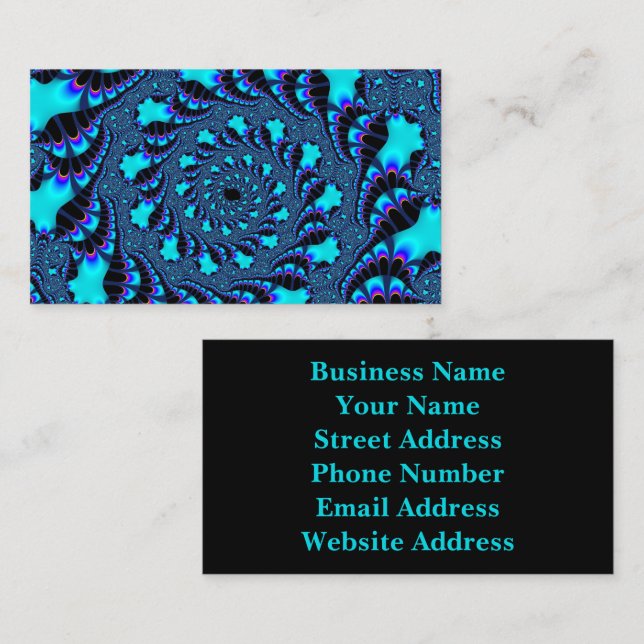 Teal Whirlpool Spiral Business Card (Front/Back)