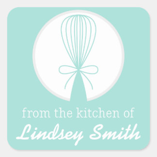 Teal Whisk Silhouette Kitchen Labels