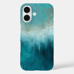 Teal & White Abstract Case-Mate iPhone Case