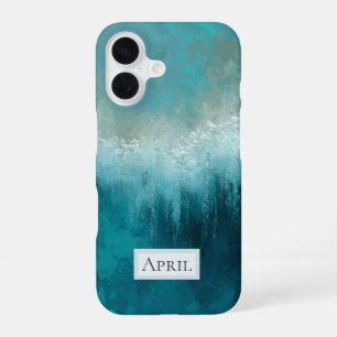 Teal & White Abstract Case-Mate iPhone Case