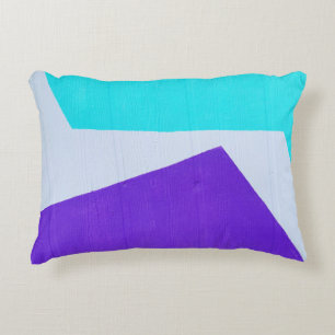 Teal, white, and purple paint decorative cushion