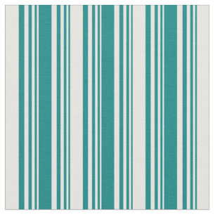 Teal & White Coloured Lines/Stripes Pattern Fabric