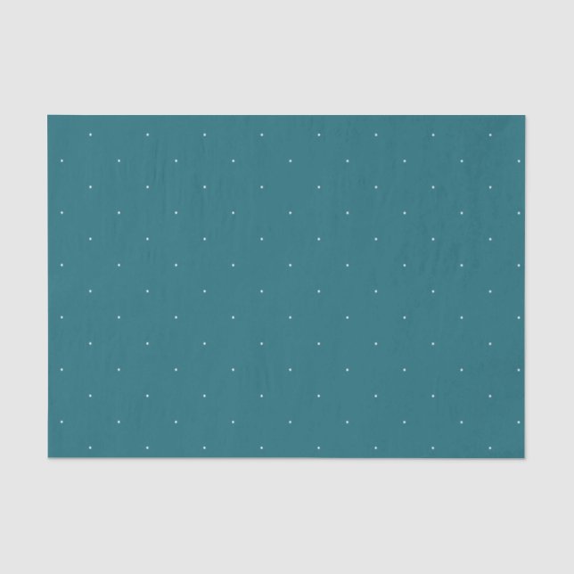Teal White Dots Pattern Tissue Paper (Front)