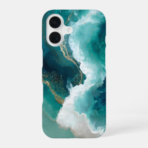Teal, White & Gold Marble Case-Mate iPhone Case