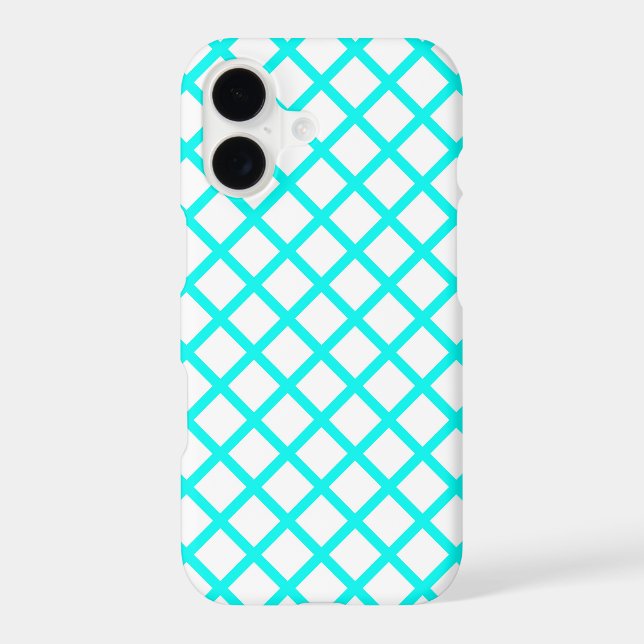 Teal White Harlequin Diamond Stripes Pattern (Back)