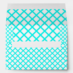 Teal White Harlequin Diamond Stripes Pattern Envelope