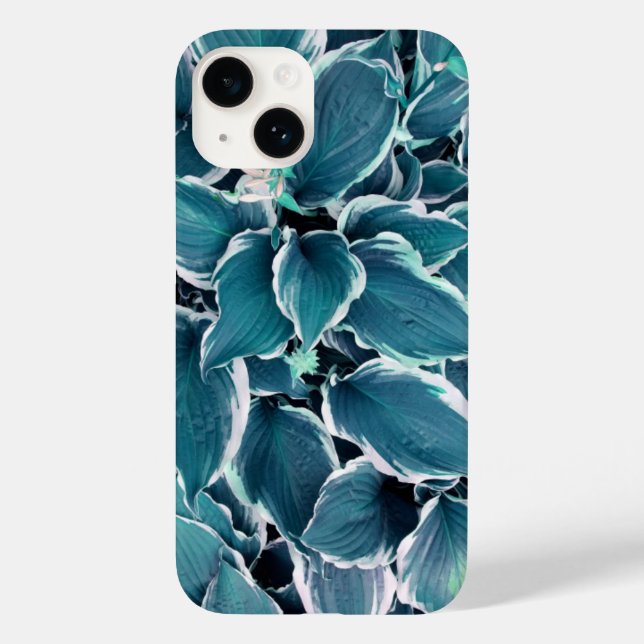 Teal & White Leaves Case-Mate iPhone Case (Back)