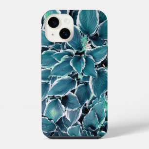 Teal & White Leaves iPhone 14 Case