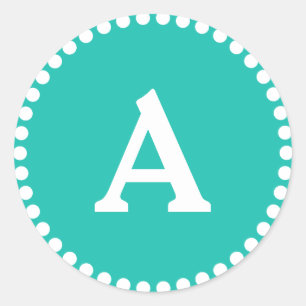 Teal & White Personalised Monogram Envelope Seal