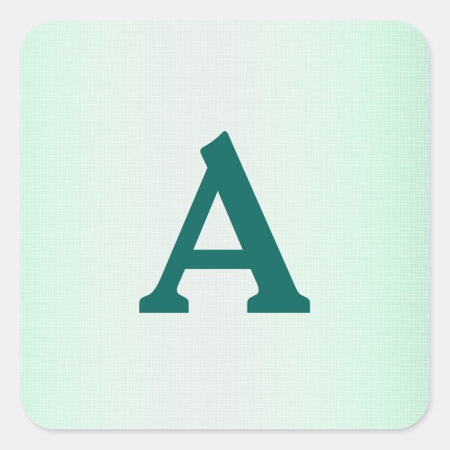 Teal & White Personalised Monogram Envelope Seal (Front)