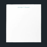 Teal & White Professional Elegant Simple Notepad<br><div class="desc">Represent yourself with this modern,  elegant design. This template can be customised to meet all professional occupations.</div>