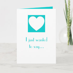 Teal white simple heart Valentine's day card