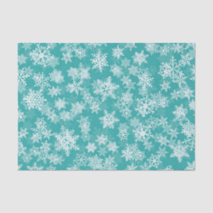 Teal & White Snowflakes Winter Wonderland Holiday Tissue Paper