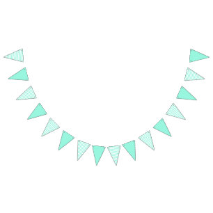 Teal & White Striped Bunting Flags