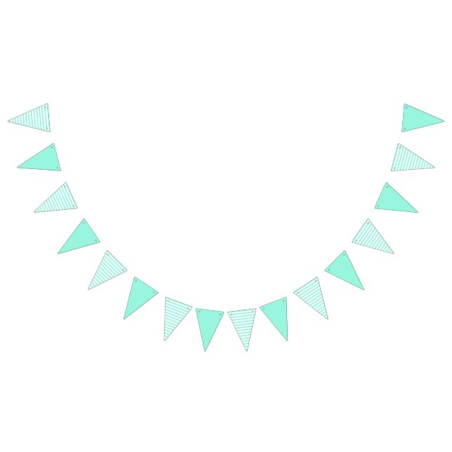 Teal & White Striped Bunting Flags (All)
