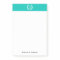 Teal White Wheat Laurel Wreath Initial Monogram