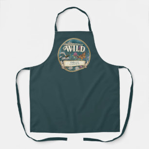 Teal Wild Garden Apron - Custom Pollinator Design