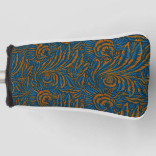 Teal William Morris Style Acanthus Leaf Botanical Golf Head Cover
