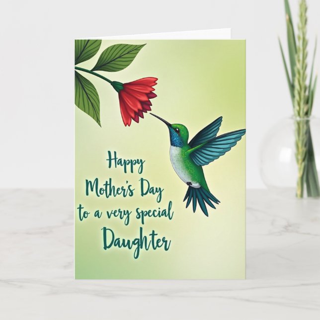 Teal Winged Mothers Day Card (Front)