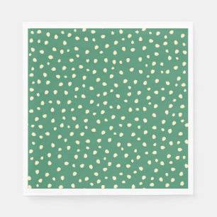 Teal With Beige Dots Paper Napkin