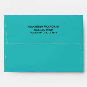 Teal with Black Return Address Mailing Envelope