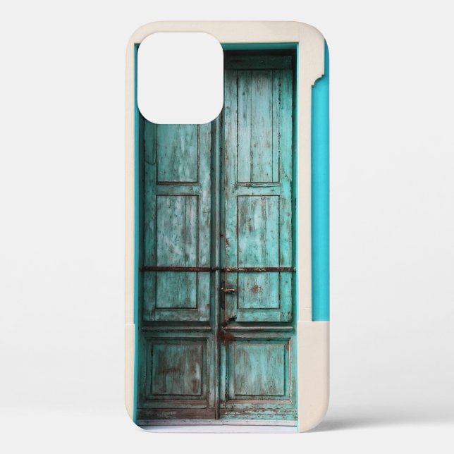 TEAL WOODEN DOOR CLOSED Case-Mate iPhone CASE (Back)