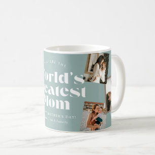 Teal World's Greatest Mom 6 Photo Collage Coffee Mug